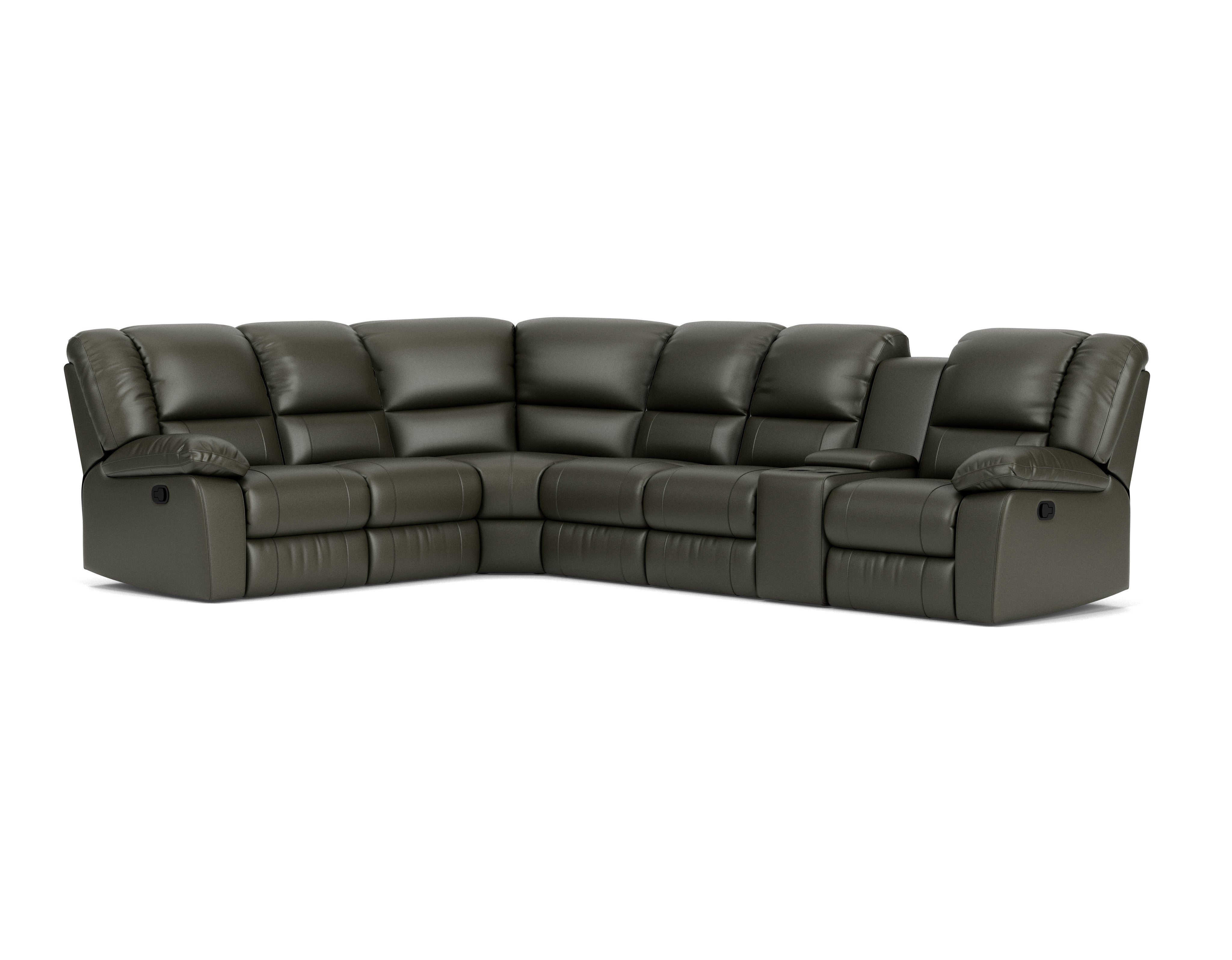 6 Seater Corner Modular with 5 Internal Recliners and 1 Console