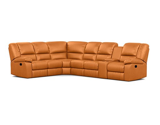 6 Seater Corner Modular with 5 Internal Recliners and 1 Console