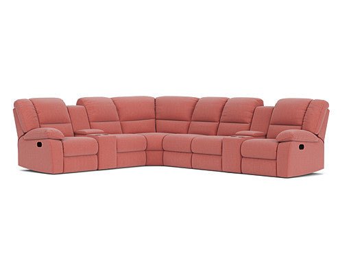 6 Seater Corner Modular with 5 Recliners and 2 Consoles