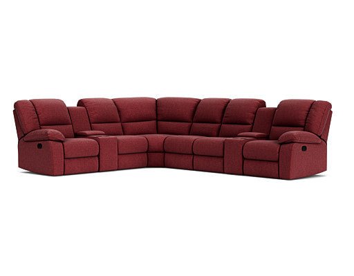 6 Seater Corner Modular with 5 Recliners and 2 Consoles