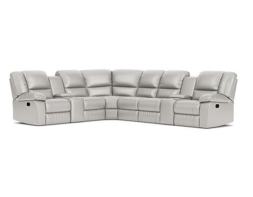 6 Seater Corner Modular with 5 Recliners and 2 Consoles