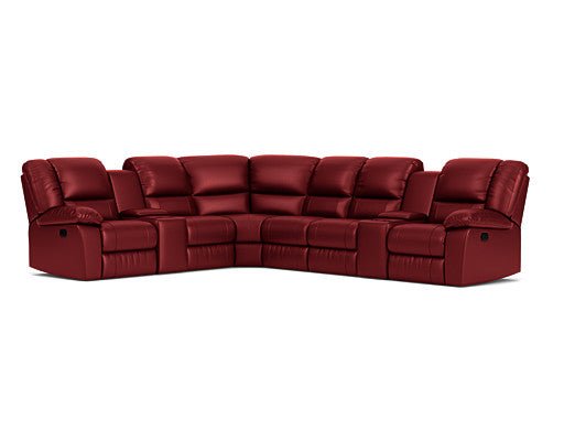 6 Seater Corner Modular with 5 Recliners and 2 Consoles
