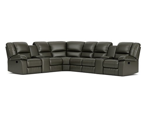6 Seater Corner Modular with 5 Recliners and 2 Consoles