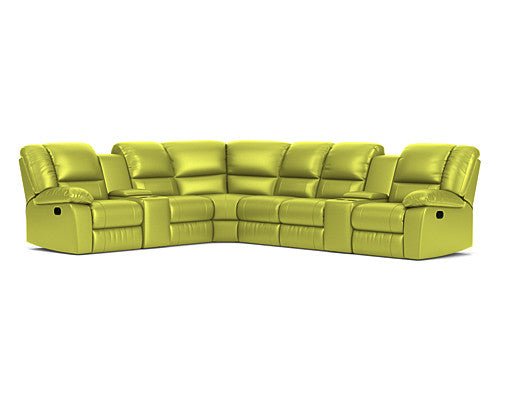 6 Seater Corner Modular with 5 Recliners and 2 Consoles