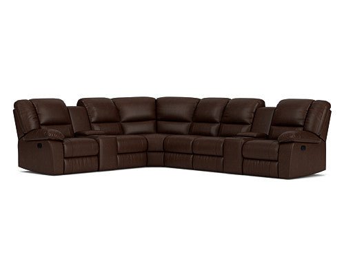 6 Seater Corner Modular with 5 Recliners and 2 Consoles
