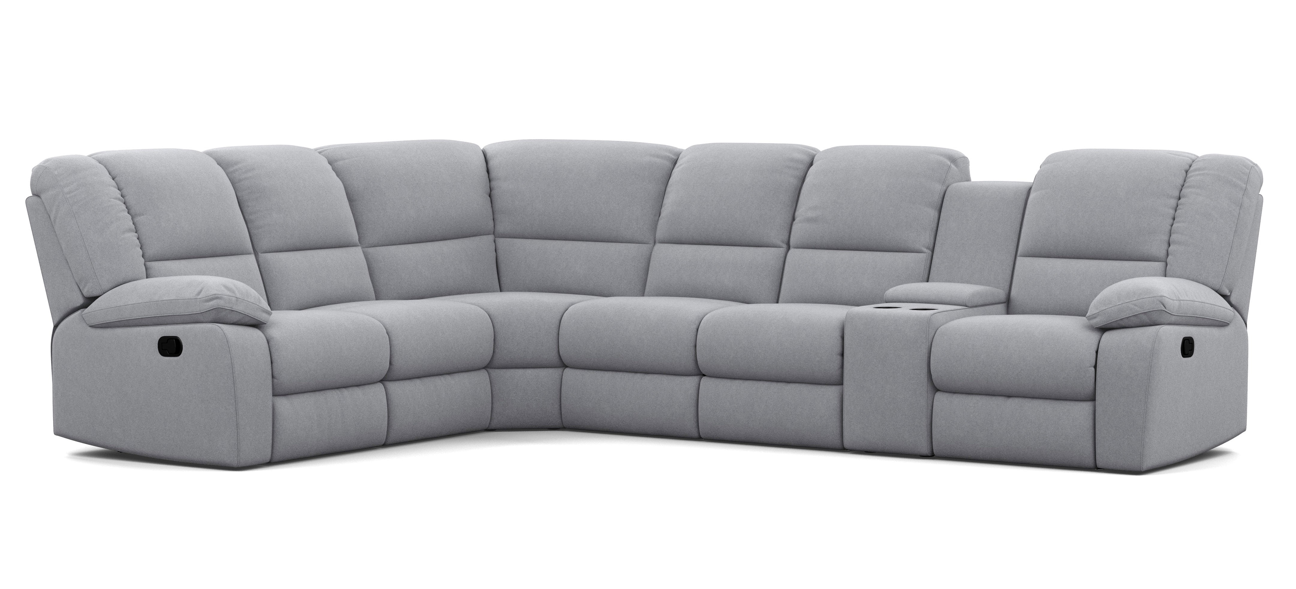 6 Seater Corner Modular with 5 Internal Recliners and 1 Console