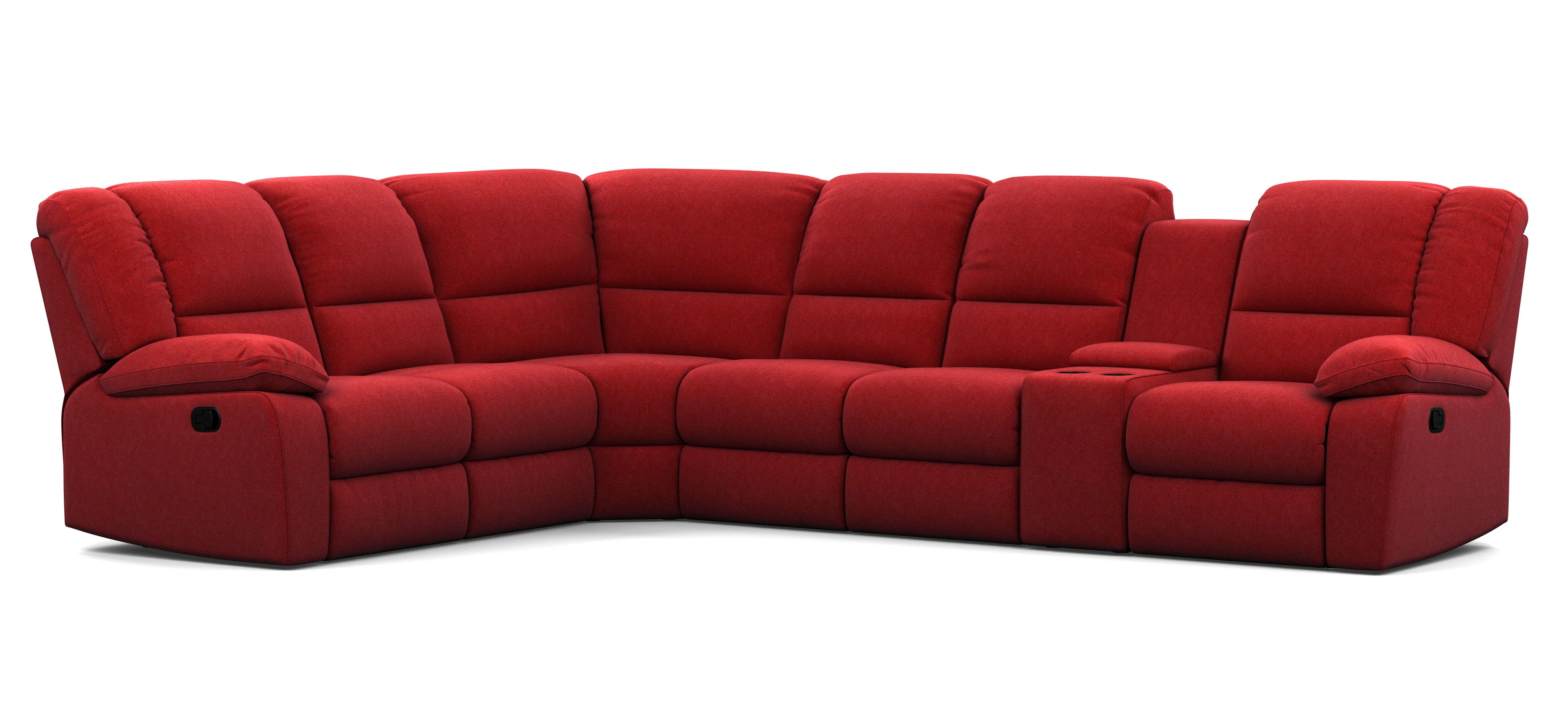 6 Seater Corner Modular with 5 Internal Recliners and 1 Console