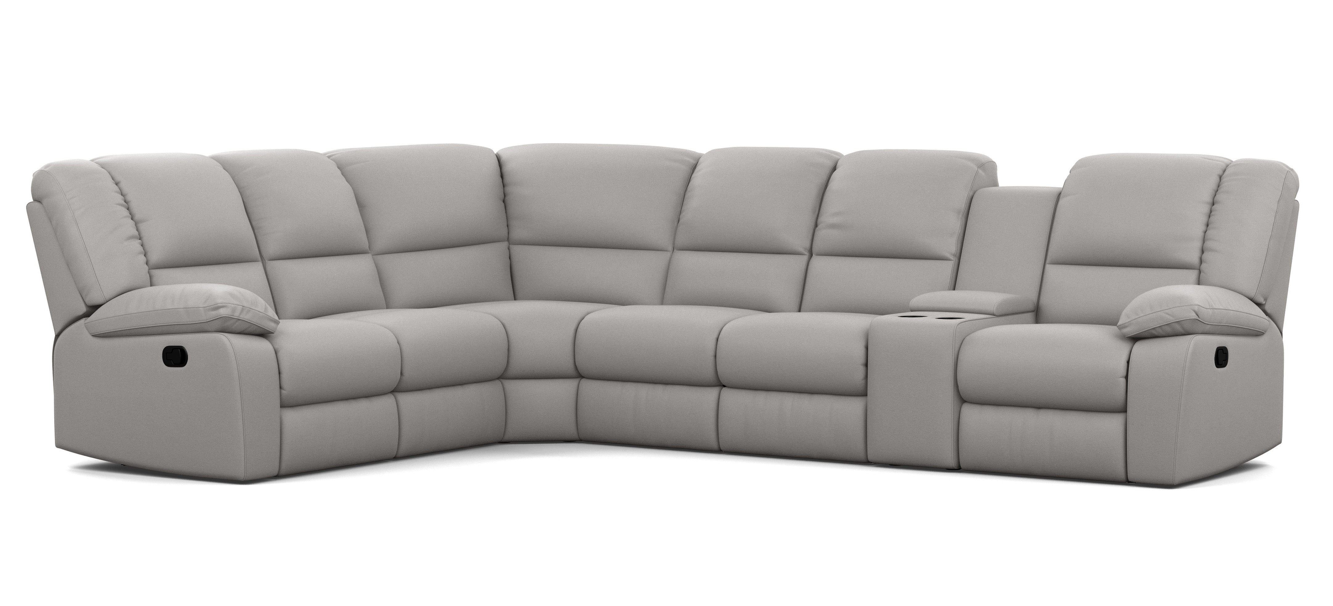6 Seater Corner Modular with 5 Internal Recliners and 1 Console