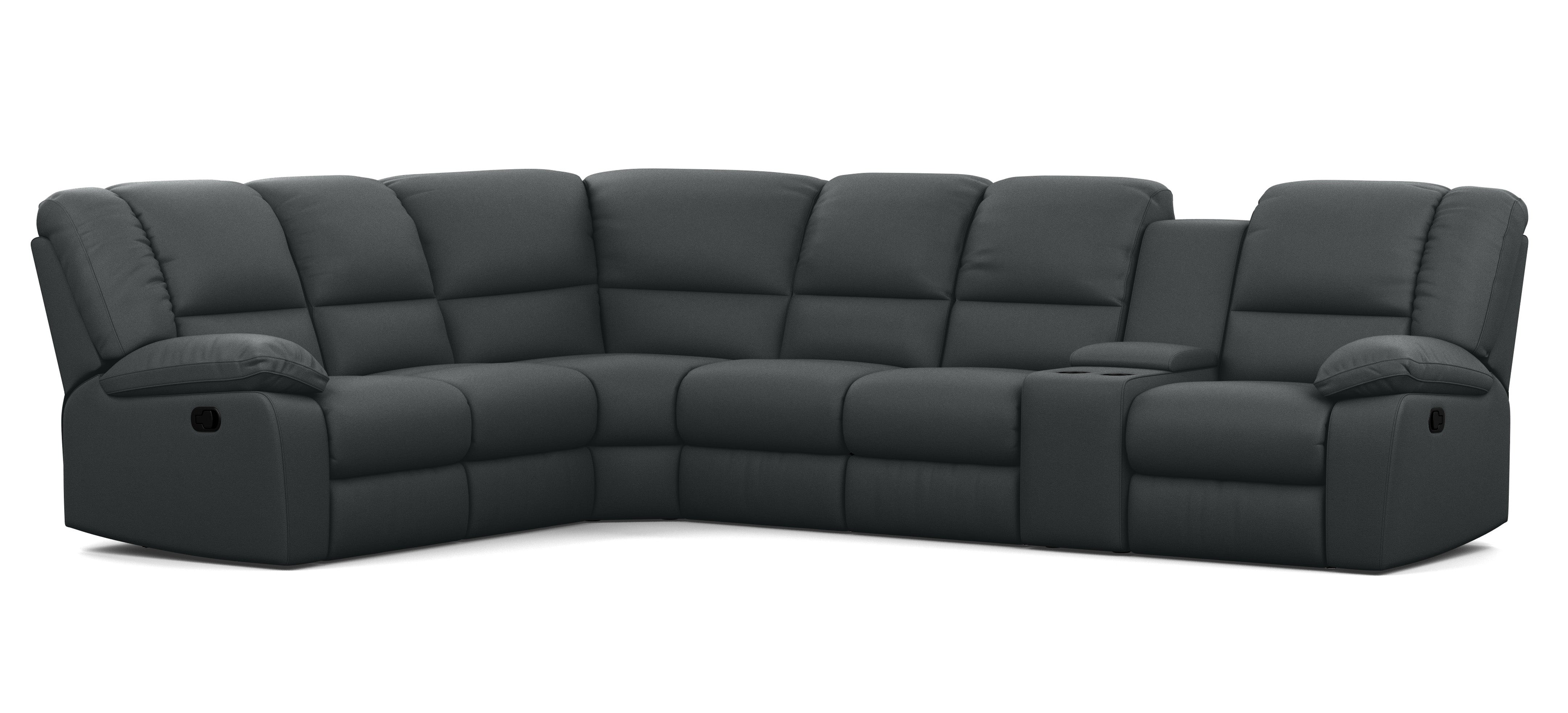 6 Seater Corner Modular with 5 Internal Recliners and 1 Console