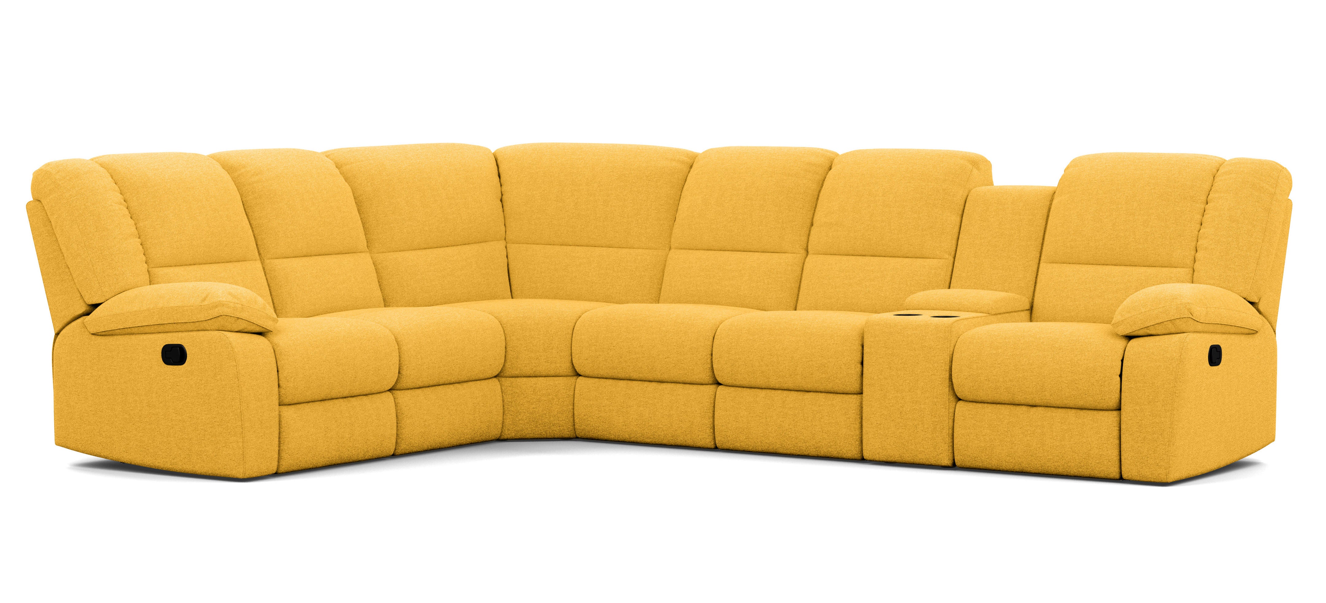 6 Seater Corner Modular with 5 Internal Recliners and 1 Console