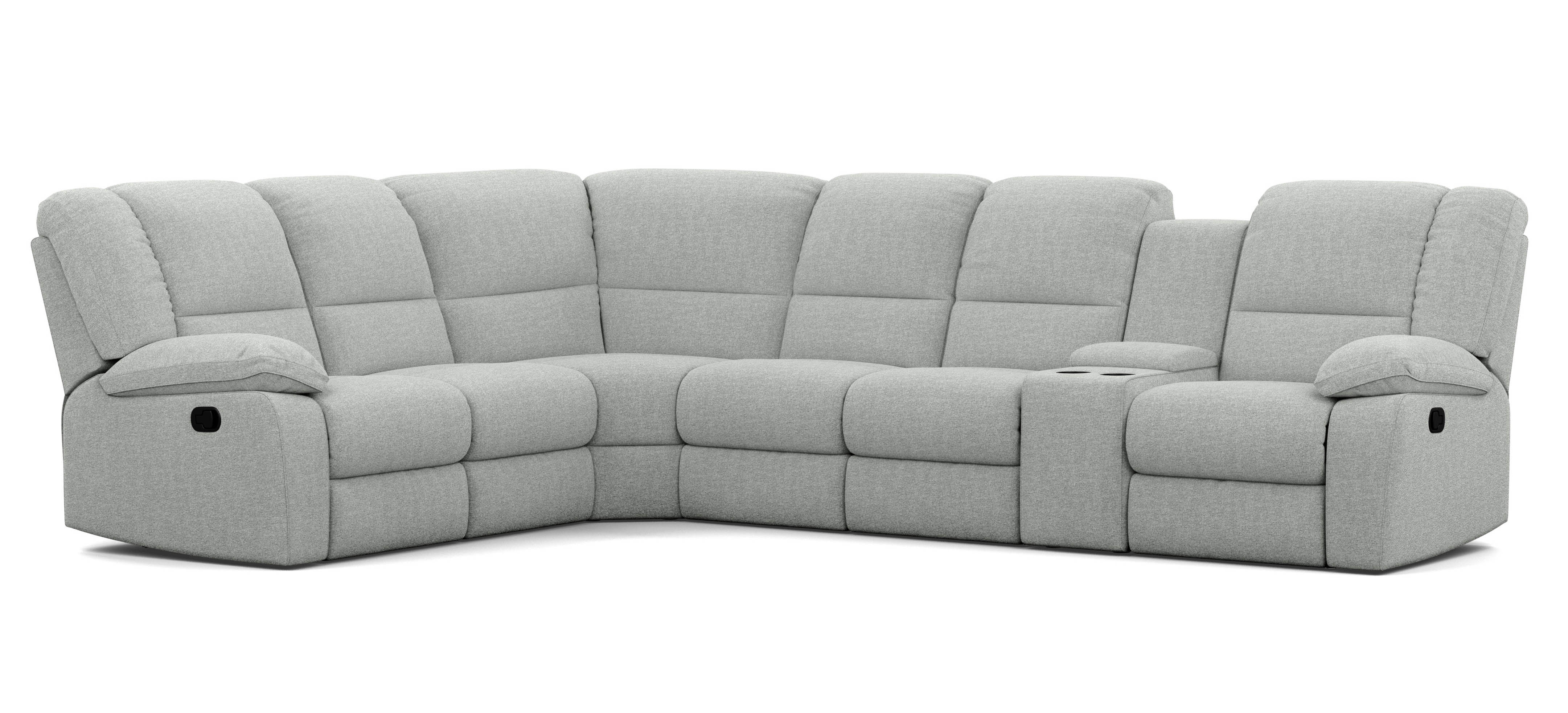 6 Seater Corner Modular with 5 Internal Recliners and 1 Console