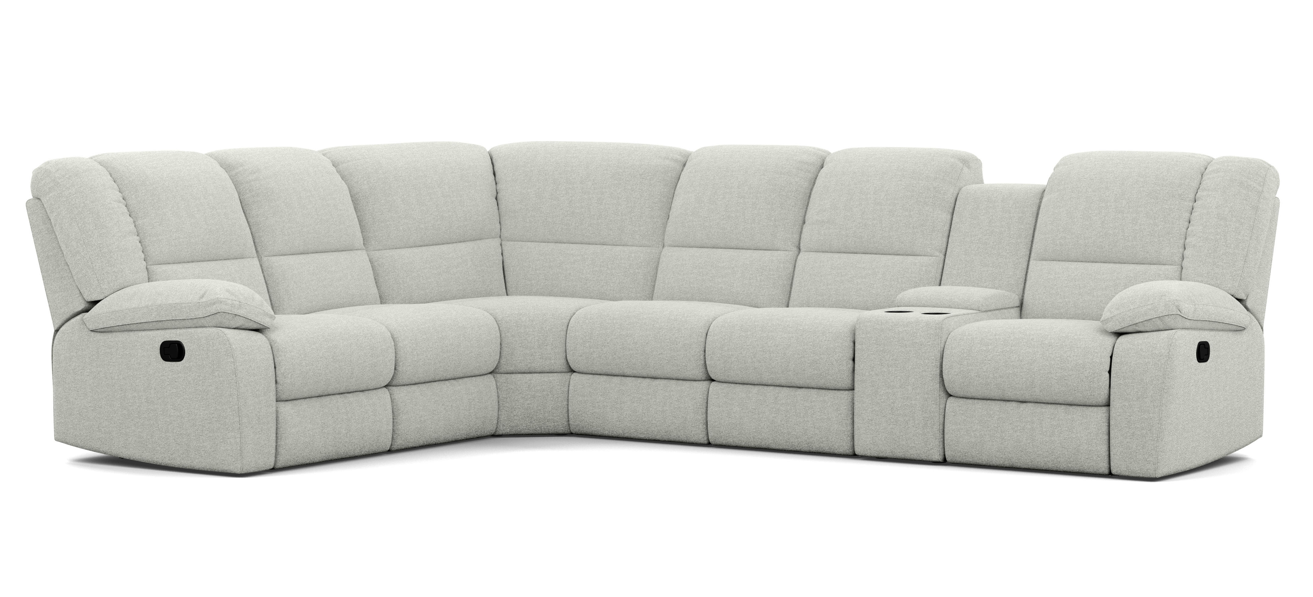 6 Seater Corner Modular with 5 Internal Recliners and 1 Console