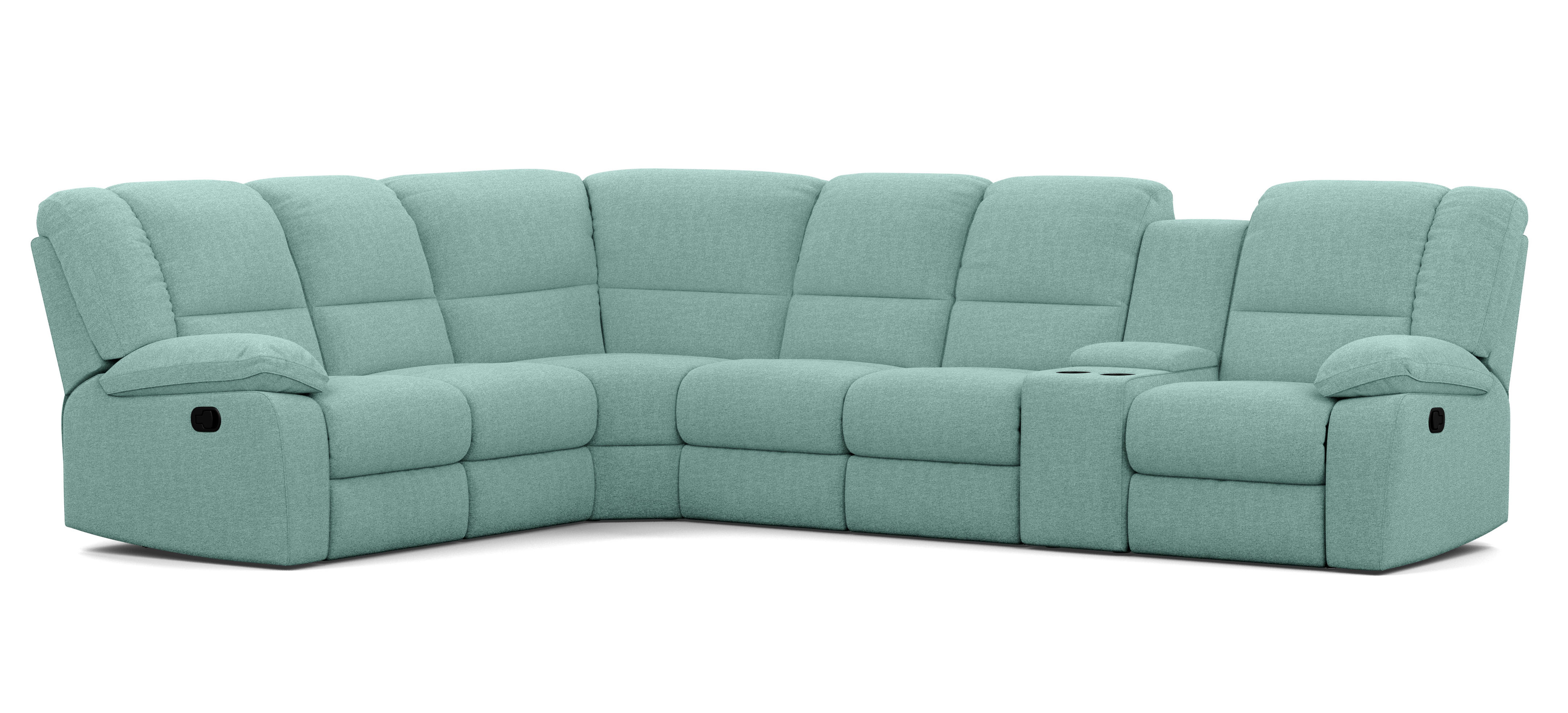 6 Seater Corner Modular with 5 Internal Recliners and 1 Console
