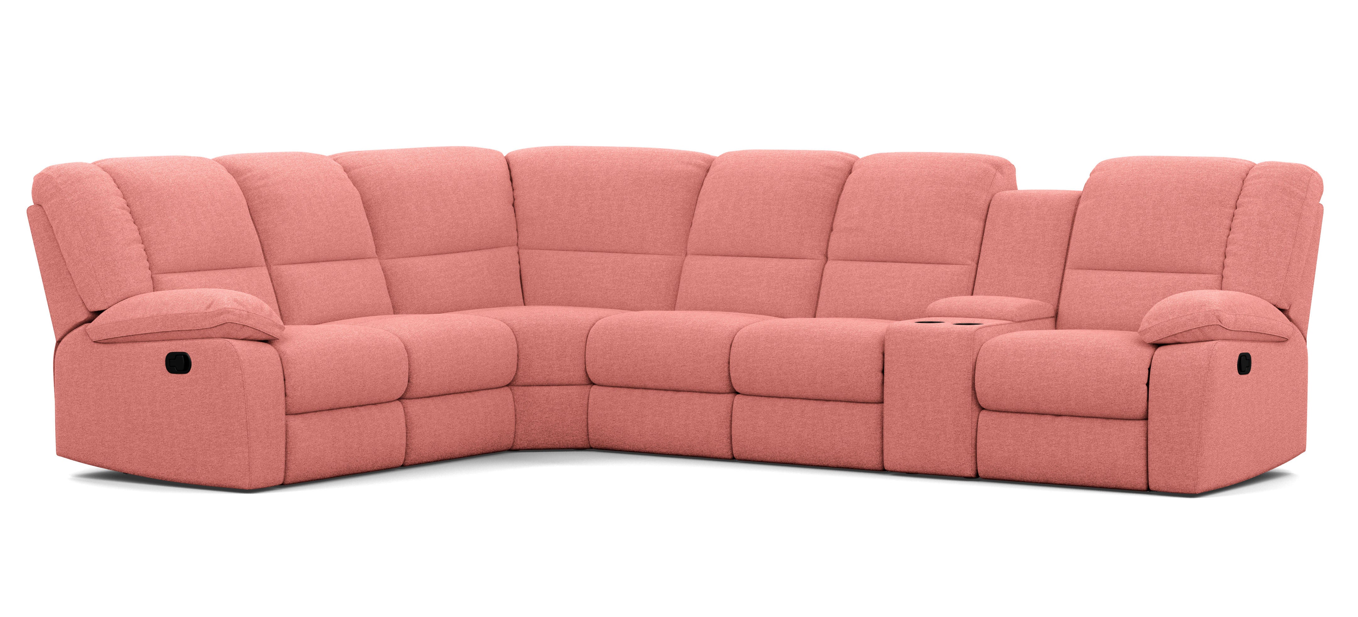 6 Seater Corner Modular with 5 Internal Recliners and 1 Console