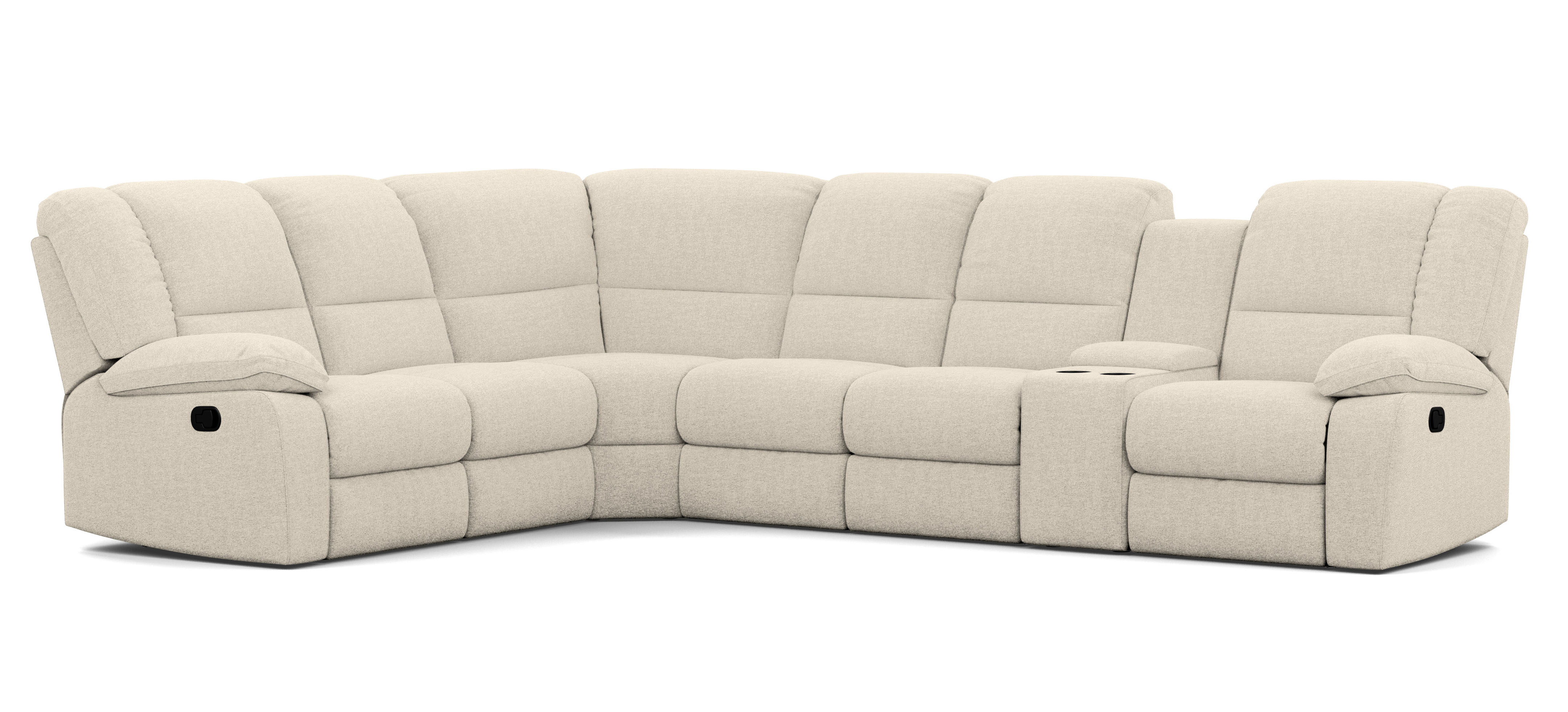 6 Seater Corner Modular with 5 Internal Recliners and 1 Console