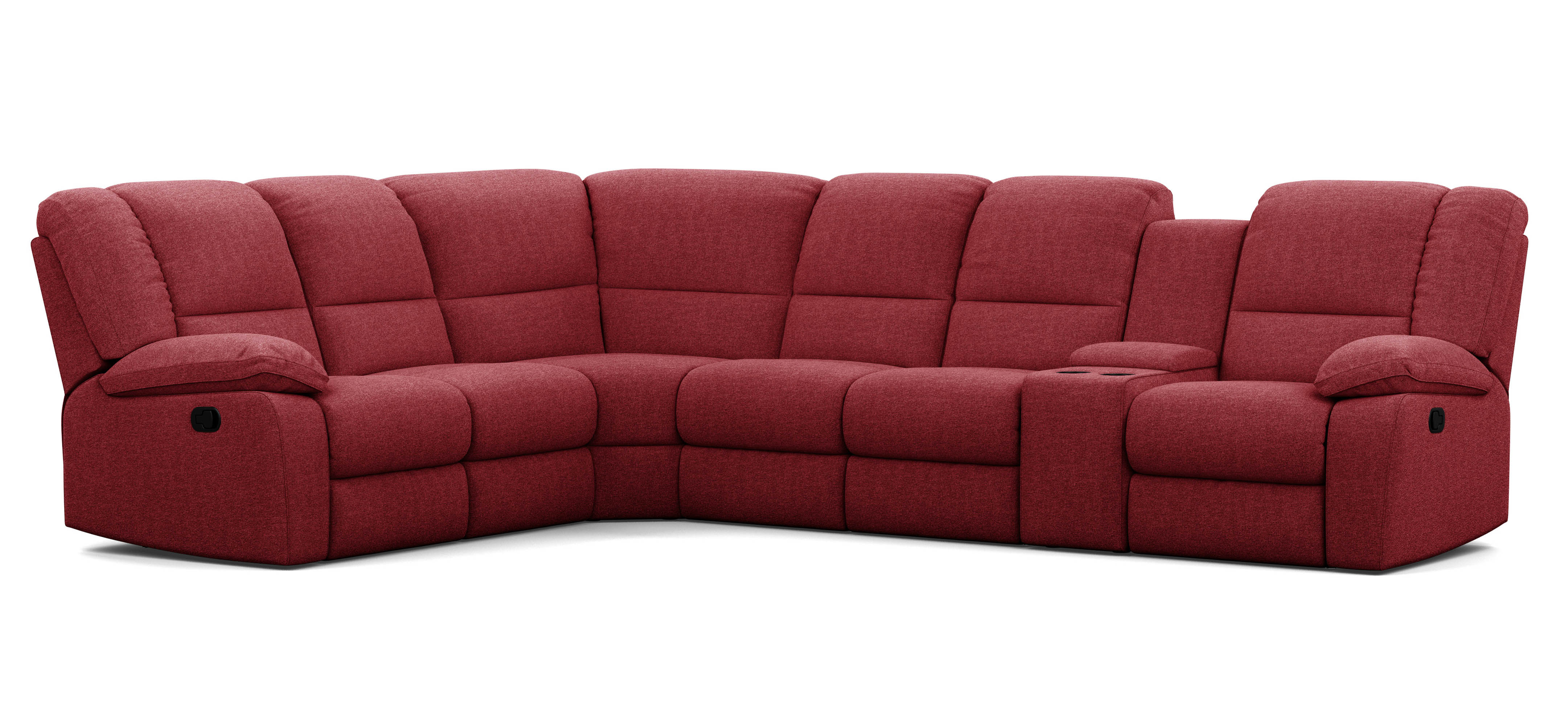 6 Seater Corner Modular with 5 Internal Recliners and 1 Console