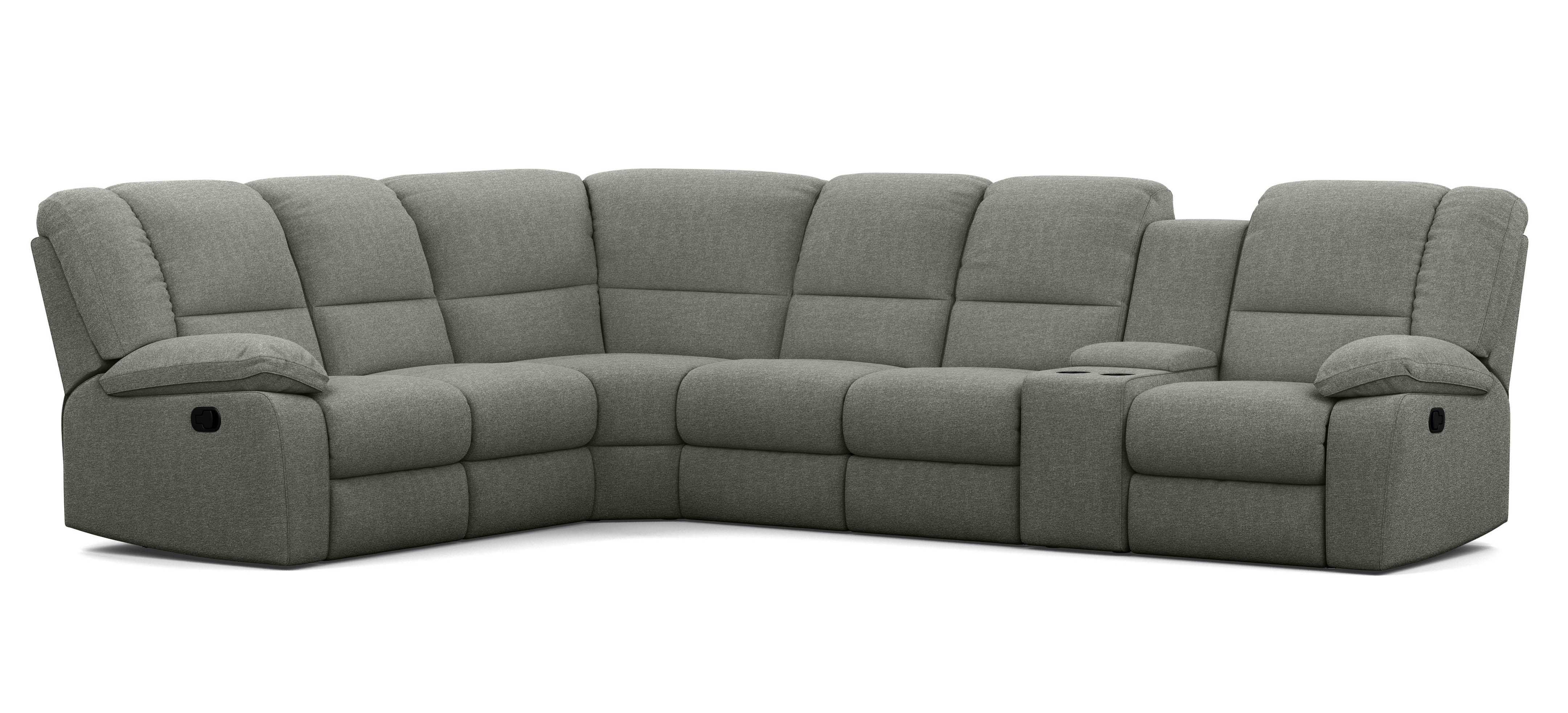 6 Seater Corner Modular with 5 Internal Recliners and 1 Console