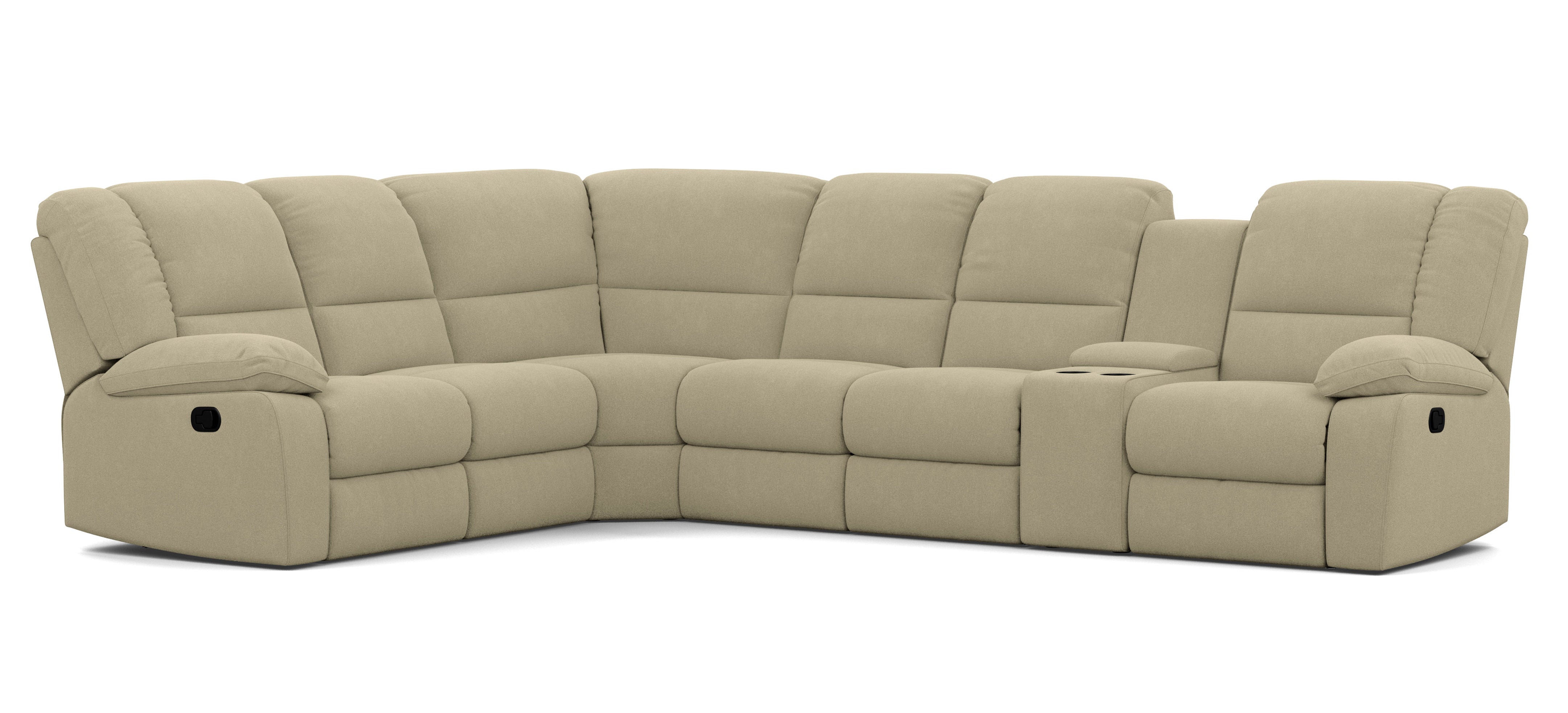 6 Seater Corner Modular with 5 Internal Recliners and 1 Console