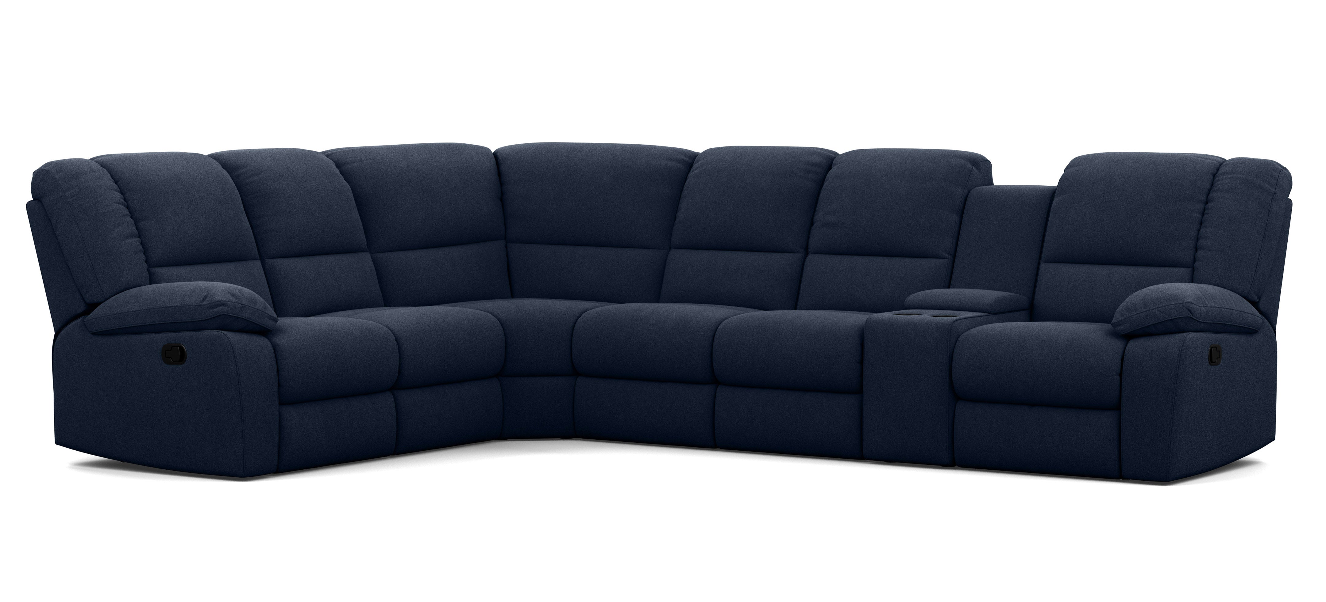 Harmony 6 Seater Corner Modular with 5 Internal Recliners and Console Lounges Plus