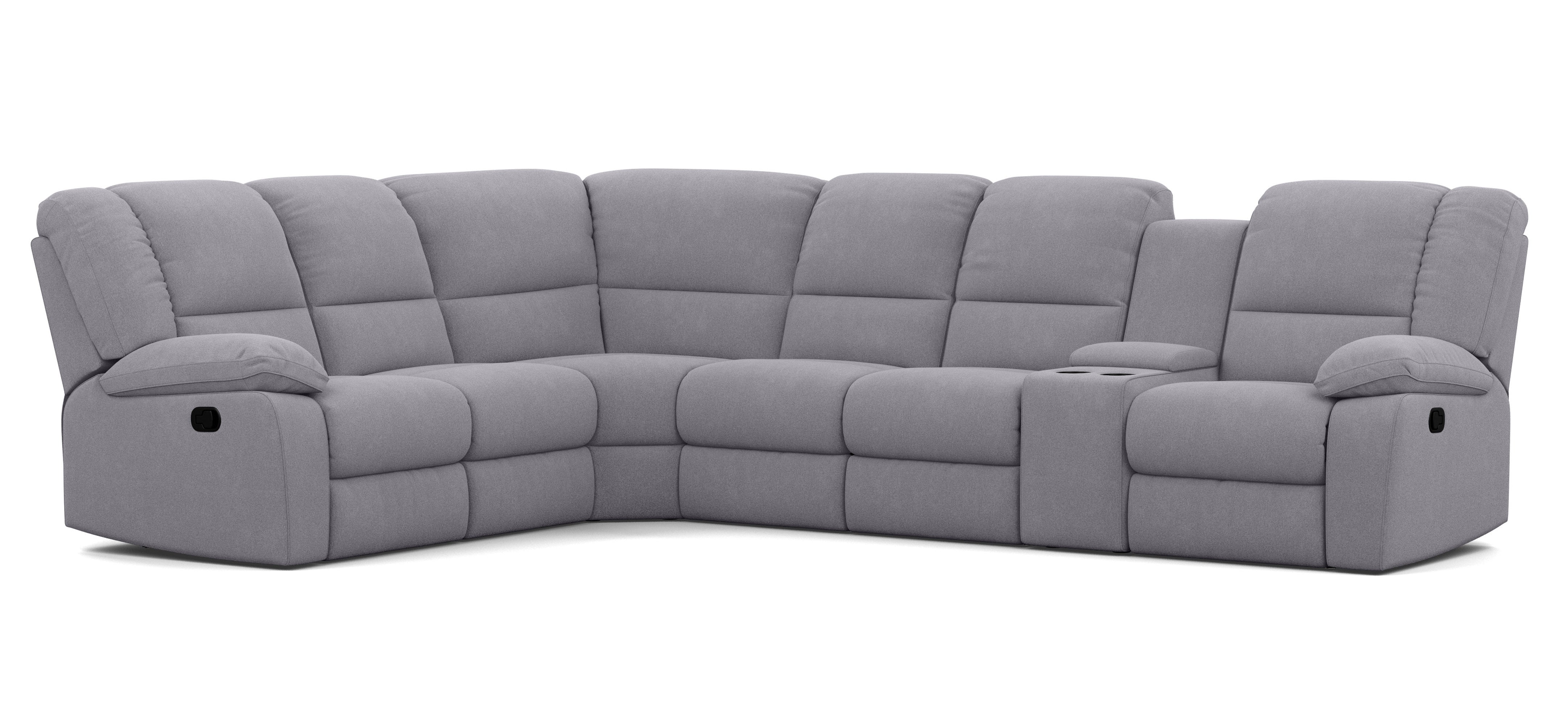 6 Seater Corner Modular with 5 Internal Recliners and 1 Console