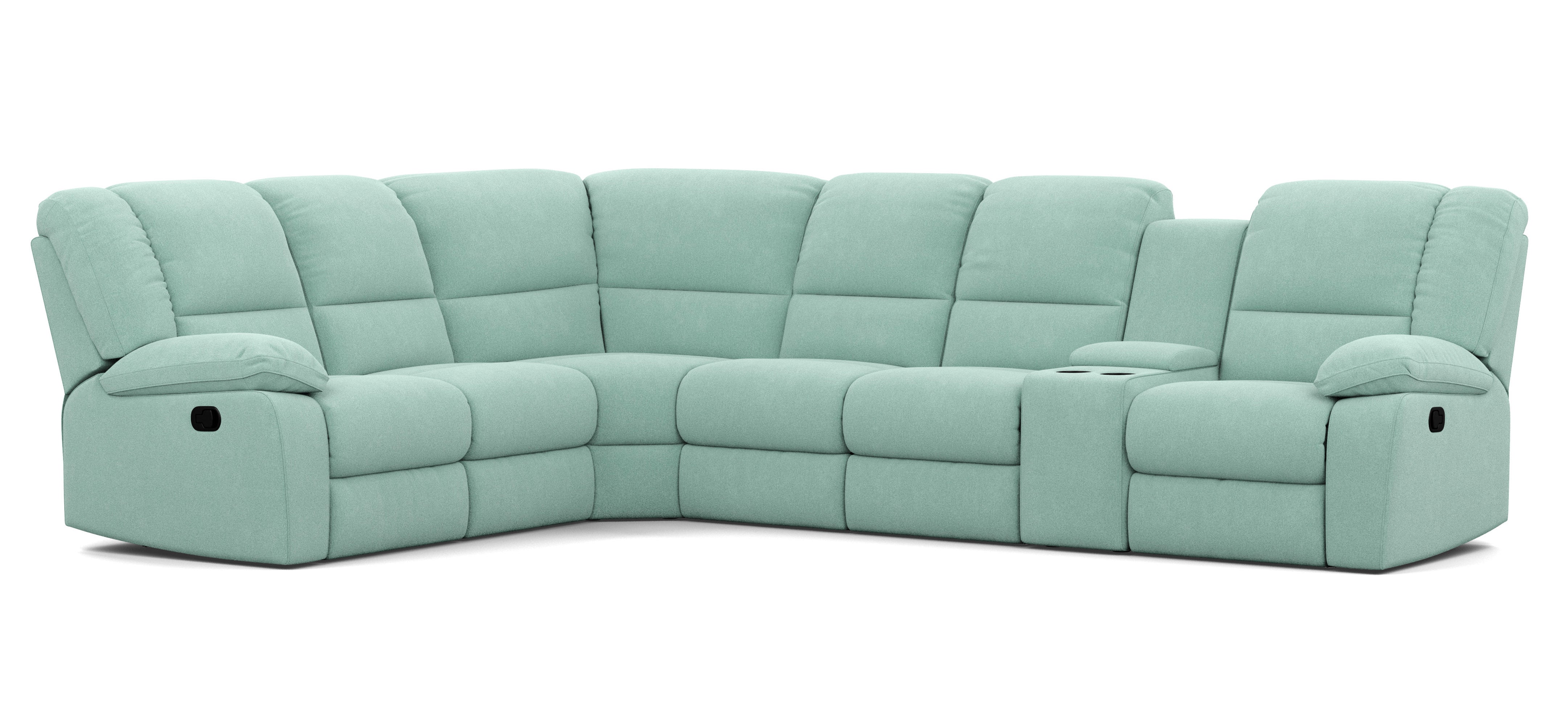 6 Seater Corner Modular with 5 Internal Recliners and 1 Console