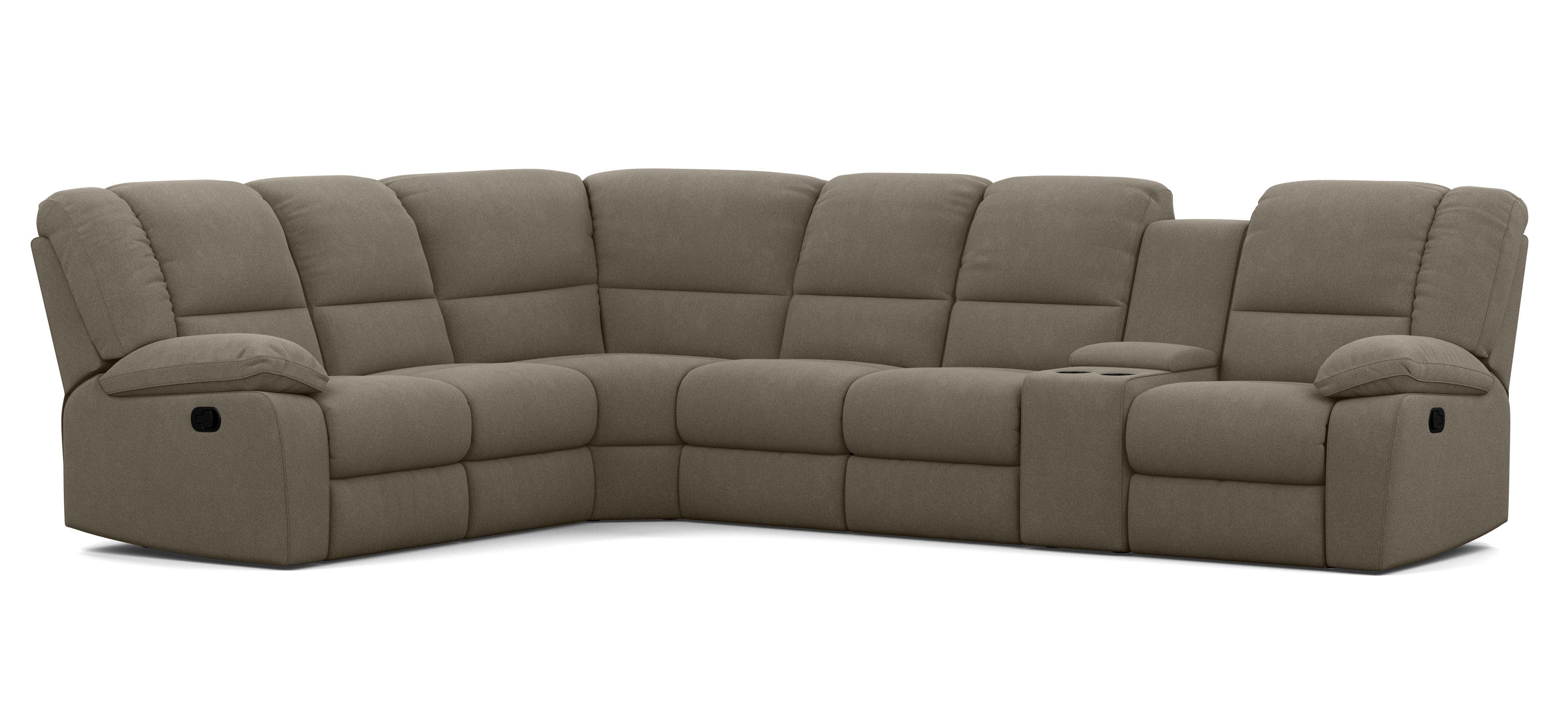 6 Seater Corner Modular with 5 Internal Recliners and 1 Console