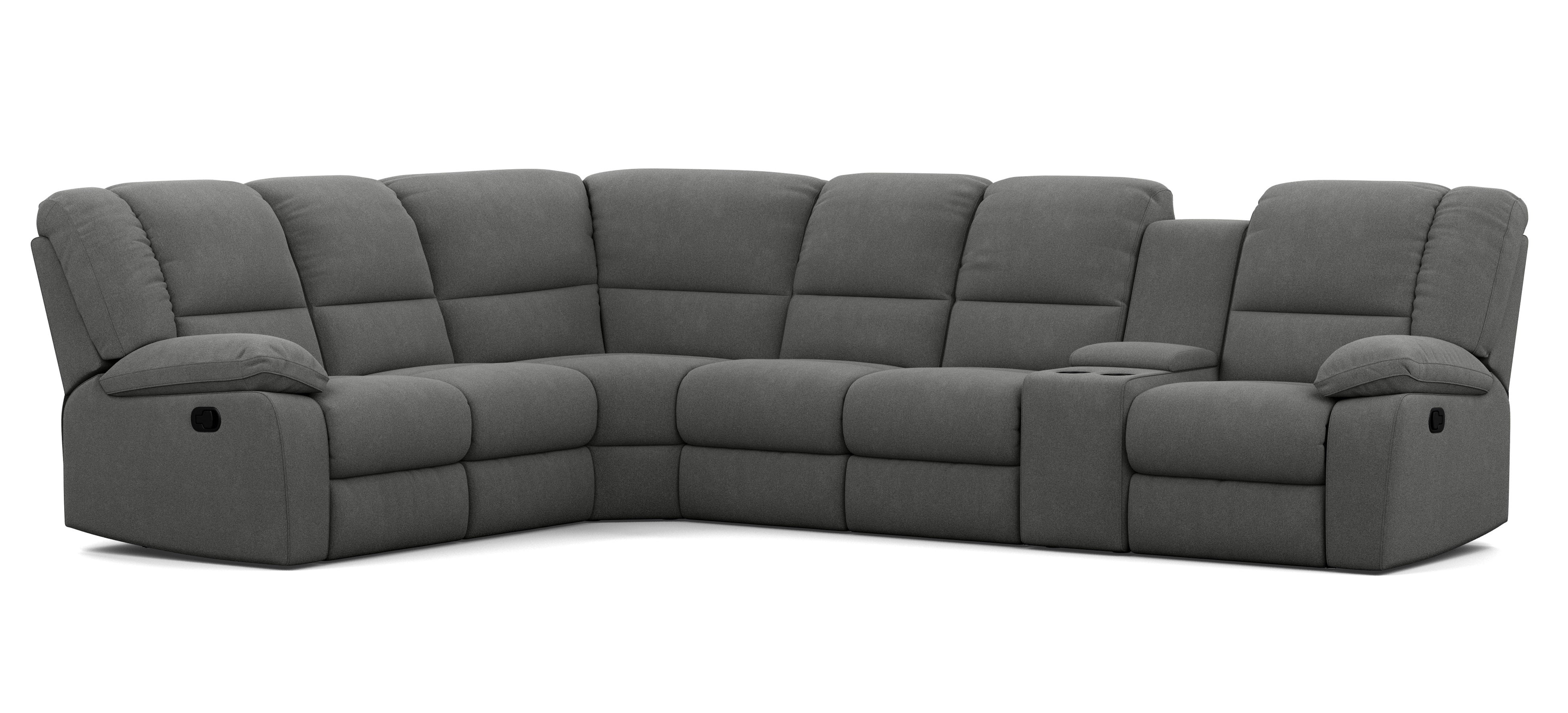 6 Seater Corner Modular with 5 Internal Recliners and 1 Console