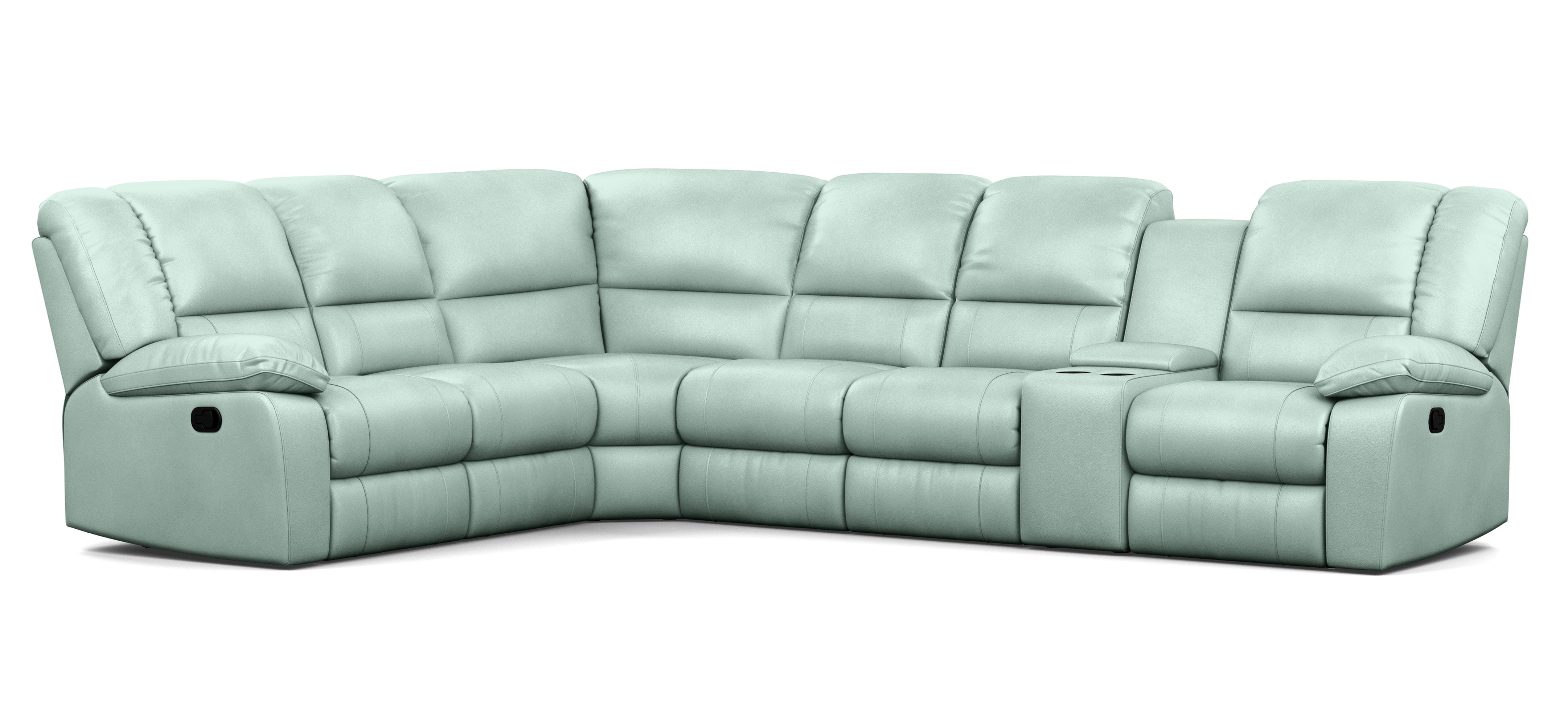 6 Seater Corner Modular with 5 Internal Recliners and 1 Console