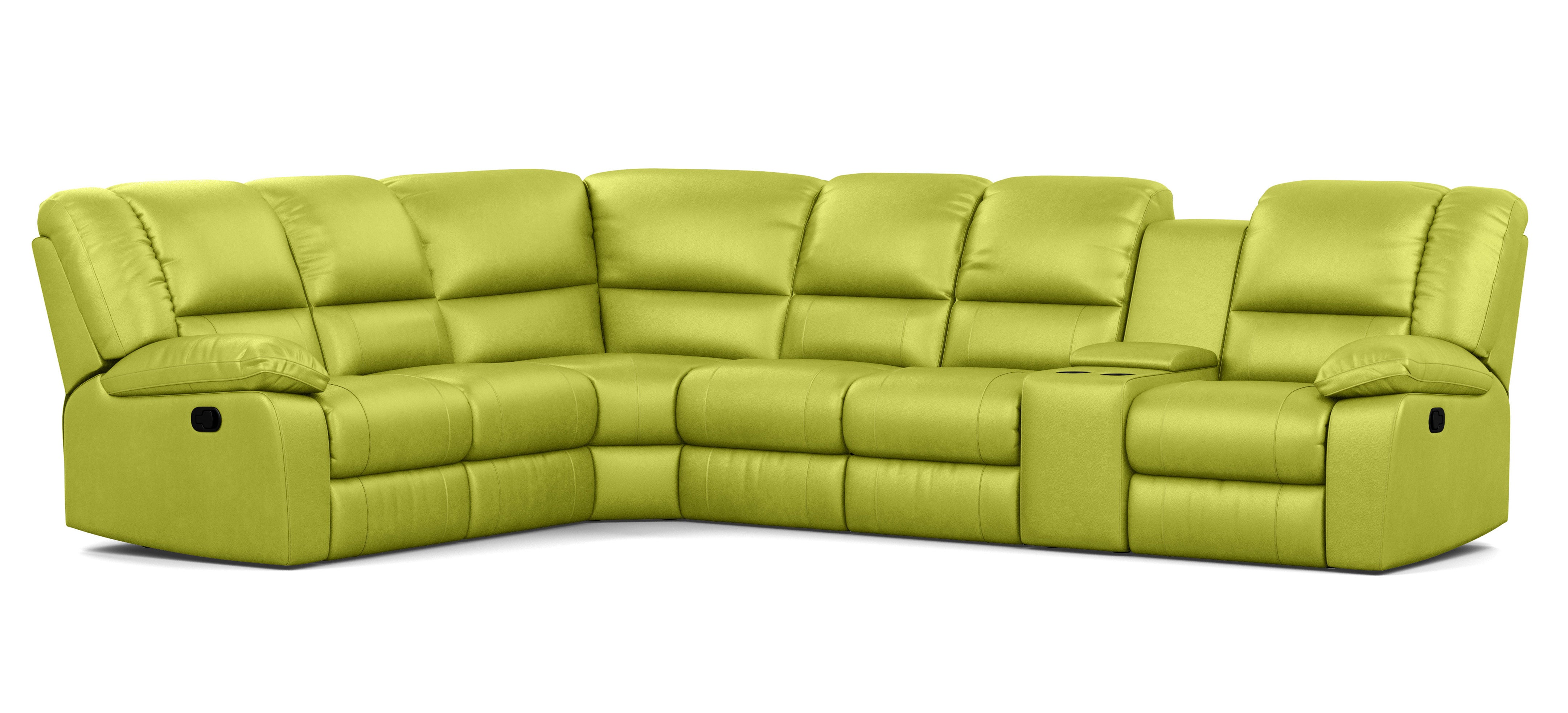 6 Seater Corner Modular with 5 Internal Recliners and 1 Console