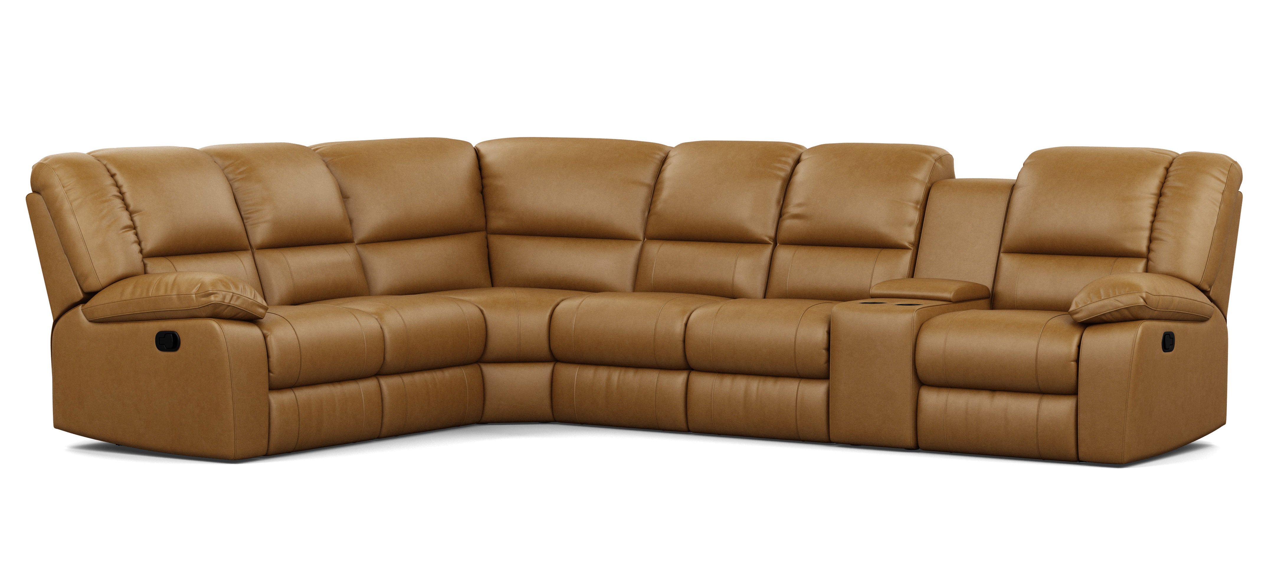 6 Seater Corner Modular with 5 Internal Recliners and 1 Console