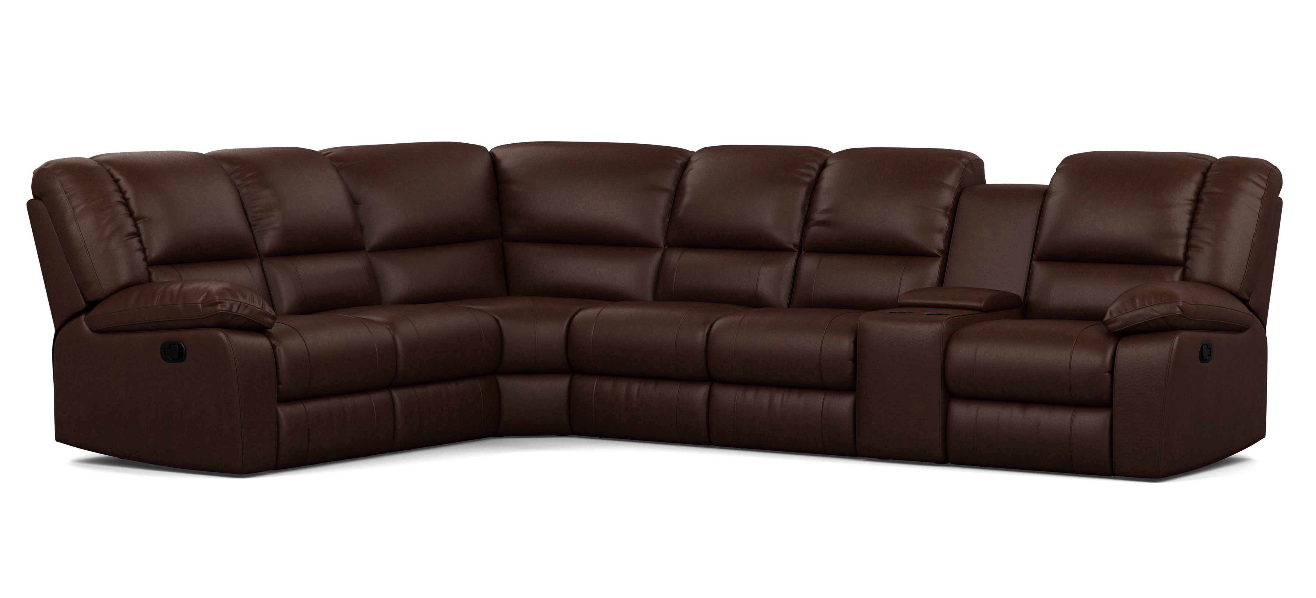 6 Seater Corner Modular with 5 Internal Recliners and 1 Console