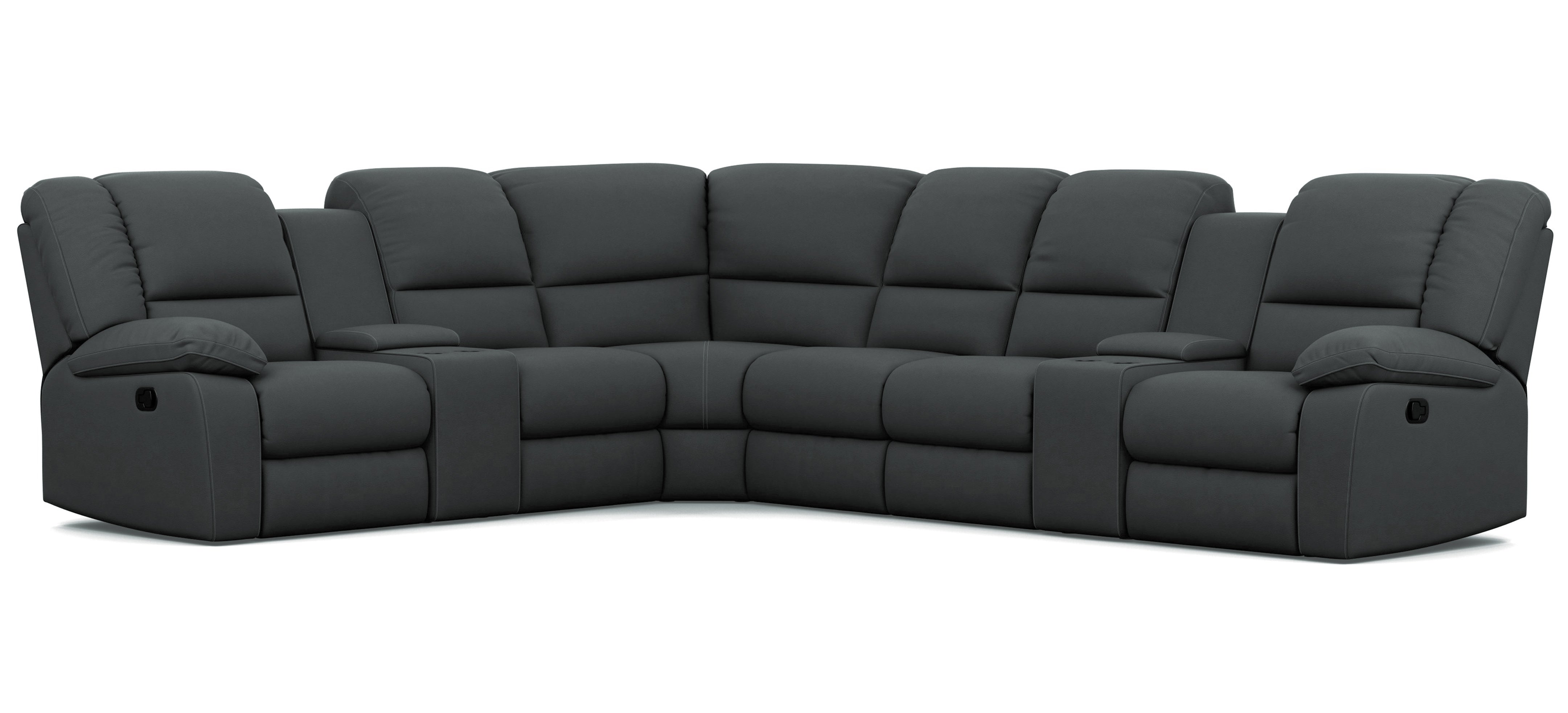 Harmony 6 Seater Corner Modular with 5 Recliners and 2 Consoles ...