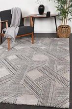 Load image into Gallery viewer, Grey Geometric Rug
