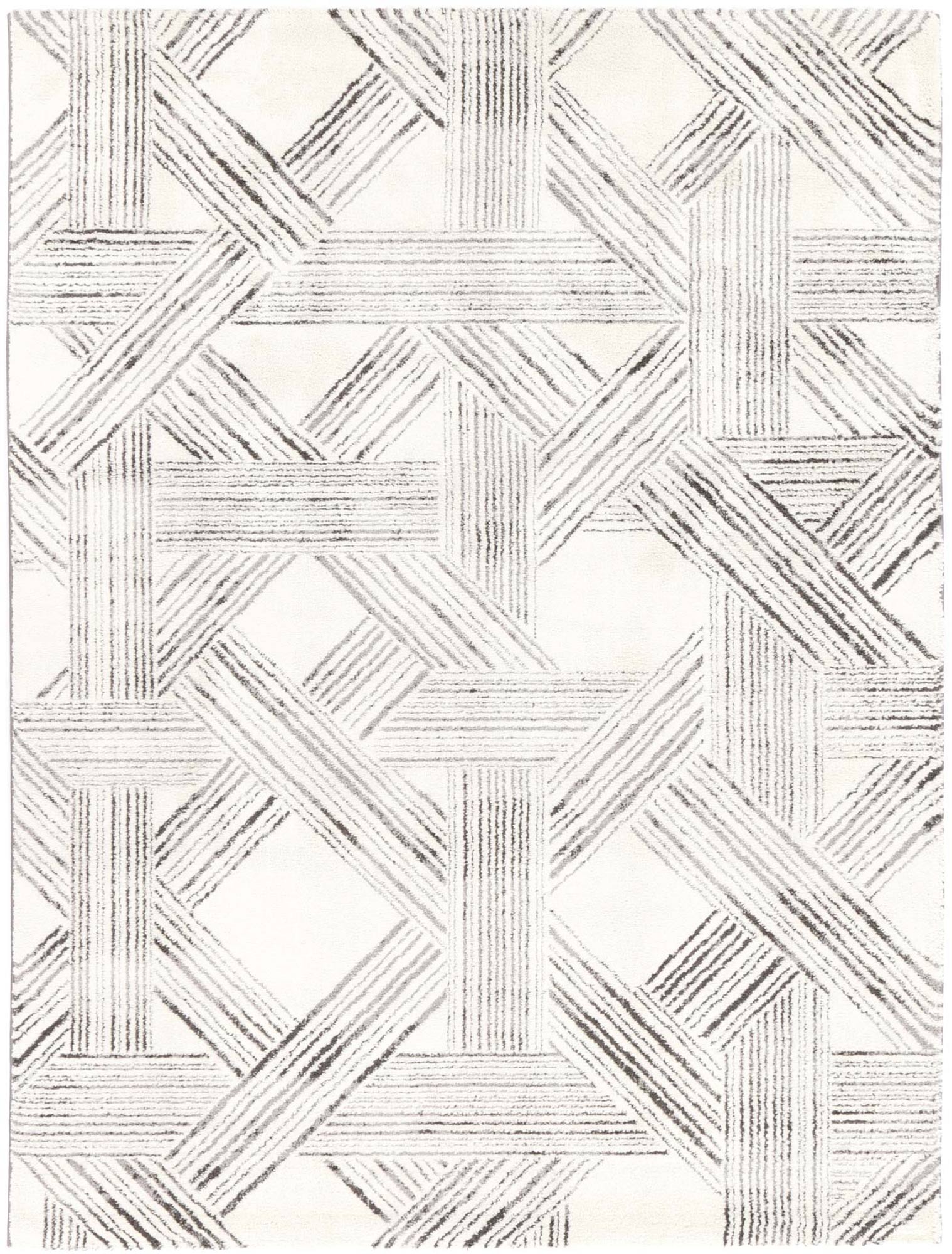 Light Grey Geometric Rug