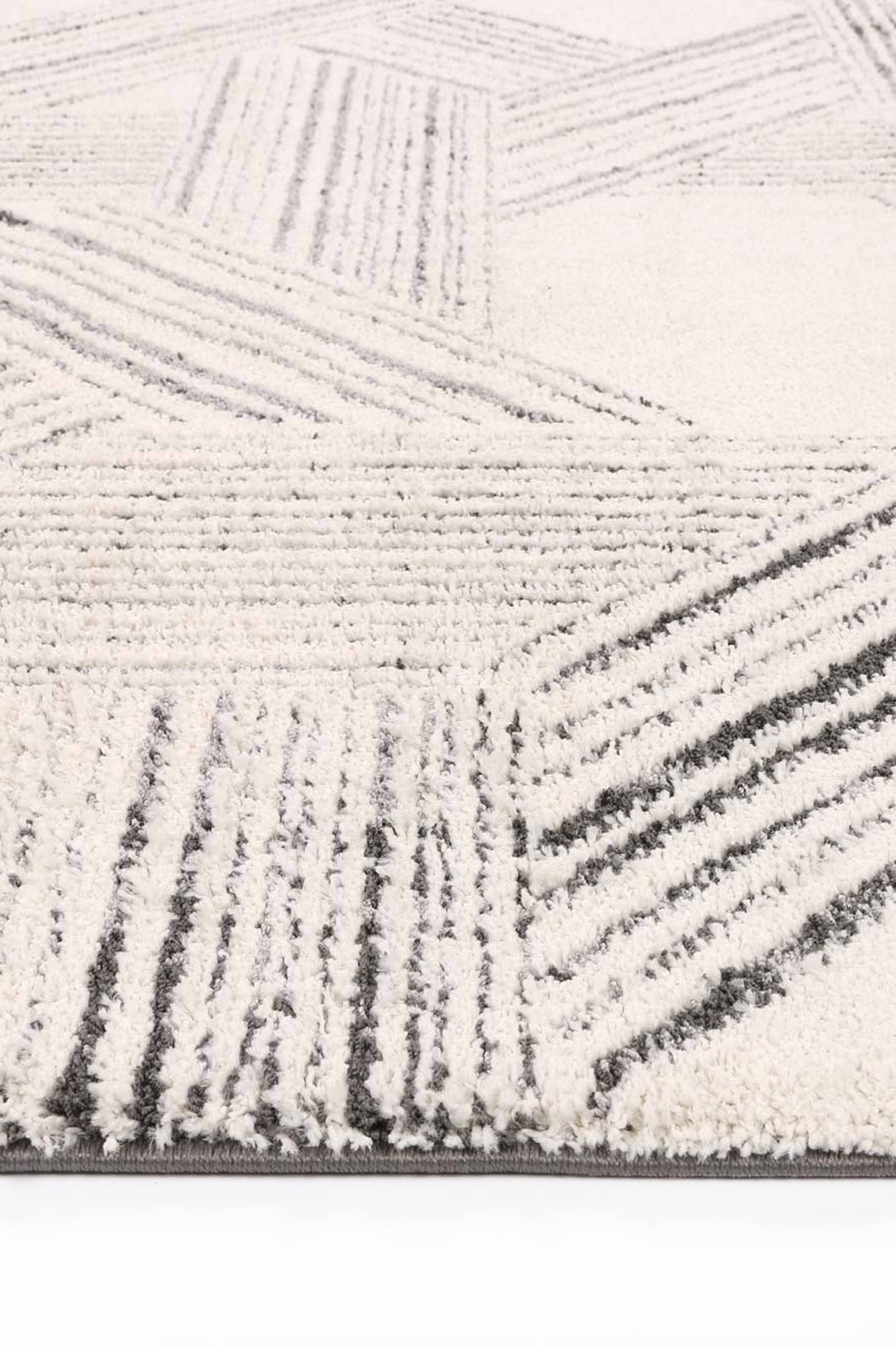 Light Grey Geometric Rug