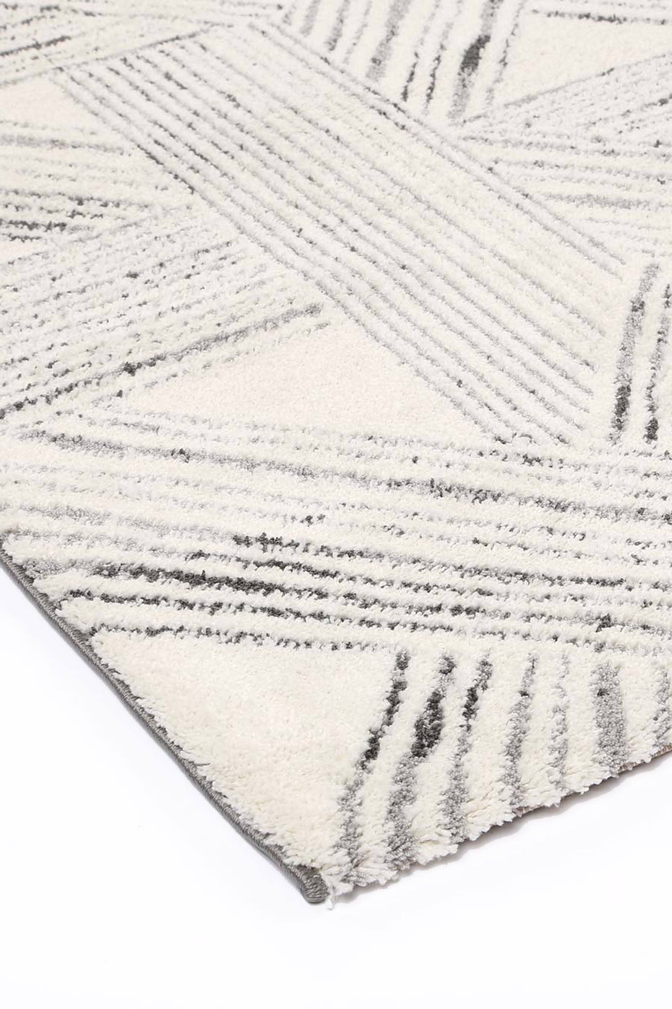 Light Grey Geometric Rug