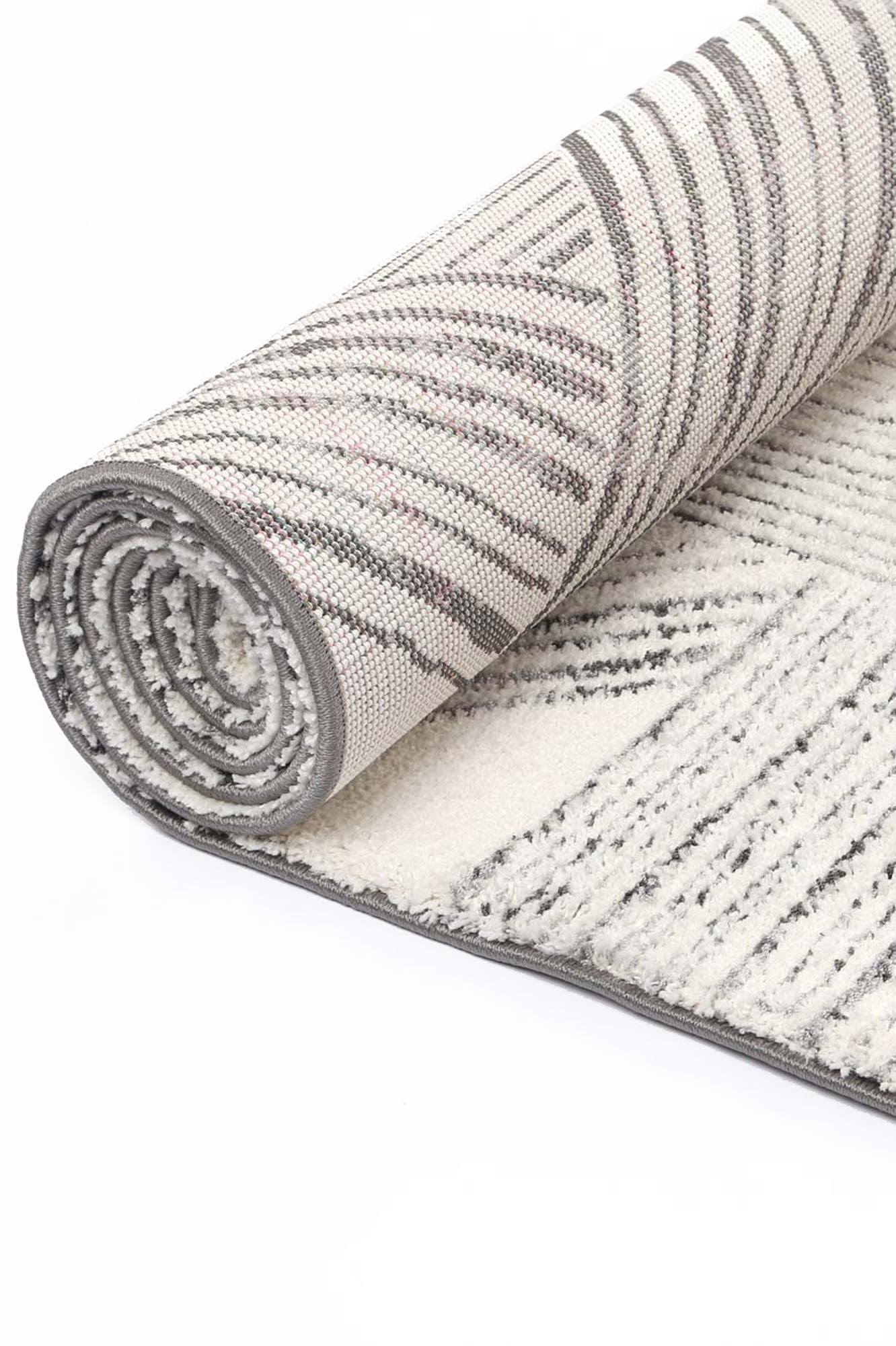 Light Grey Geometric Rug