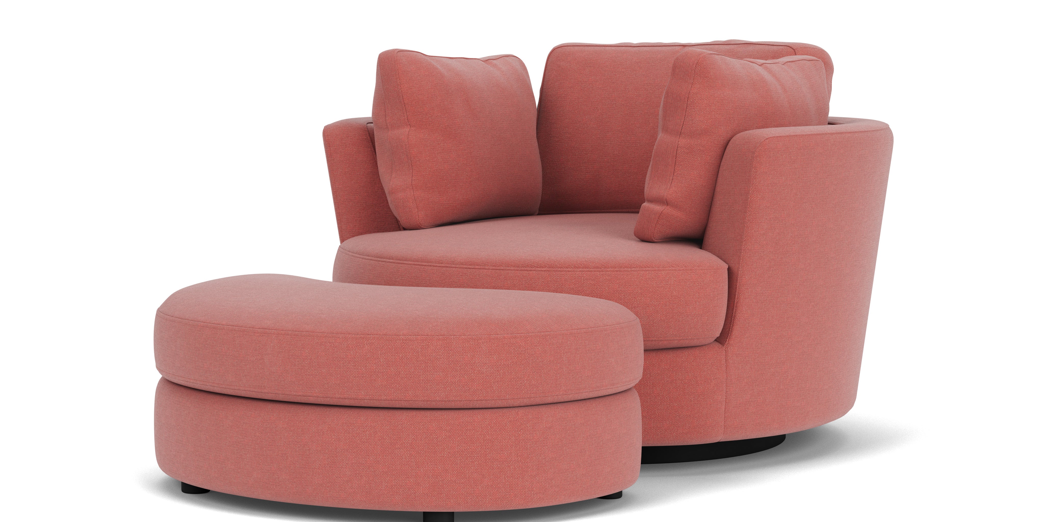 Swivel Chair with Half Moon Ottoman – Lounges Plus