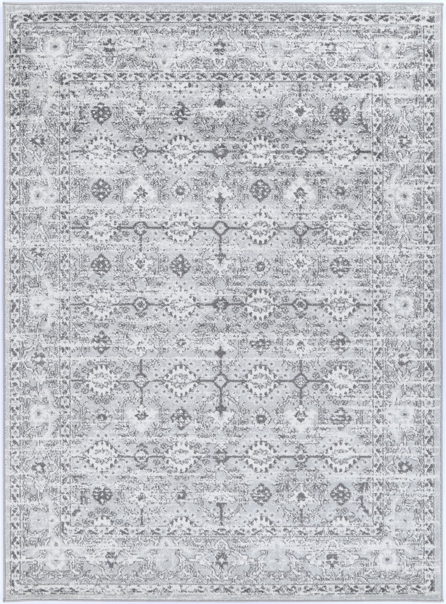 Grey White Ancient Rug