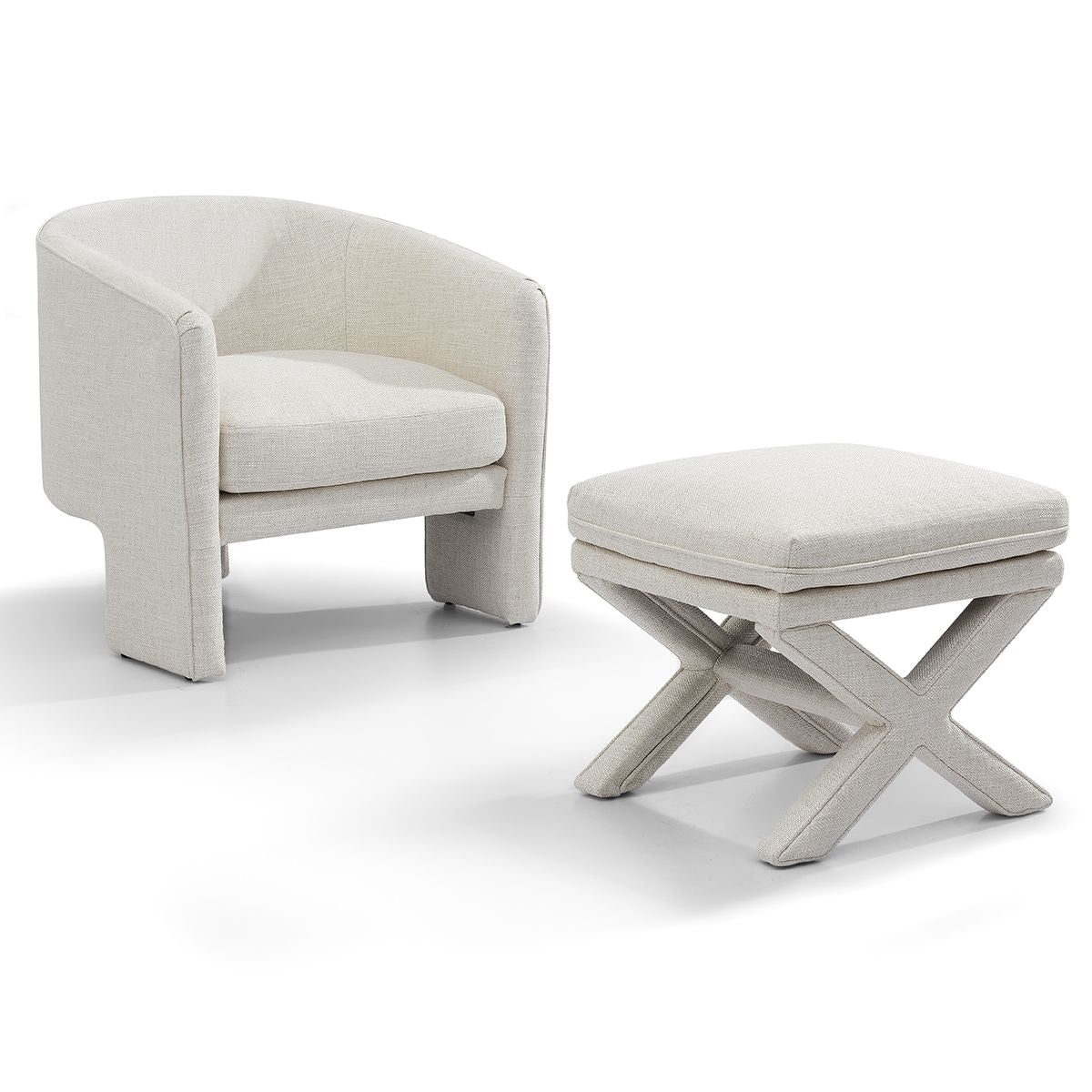 Stool - Linen Ottoman