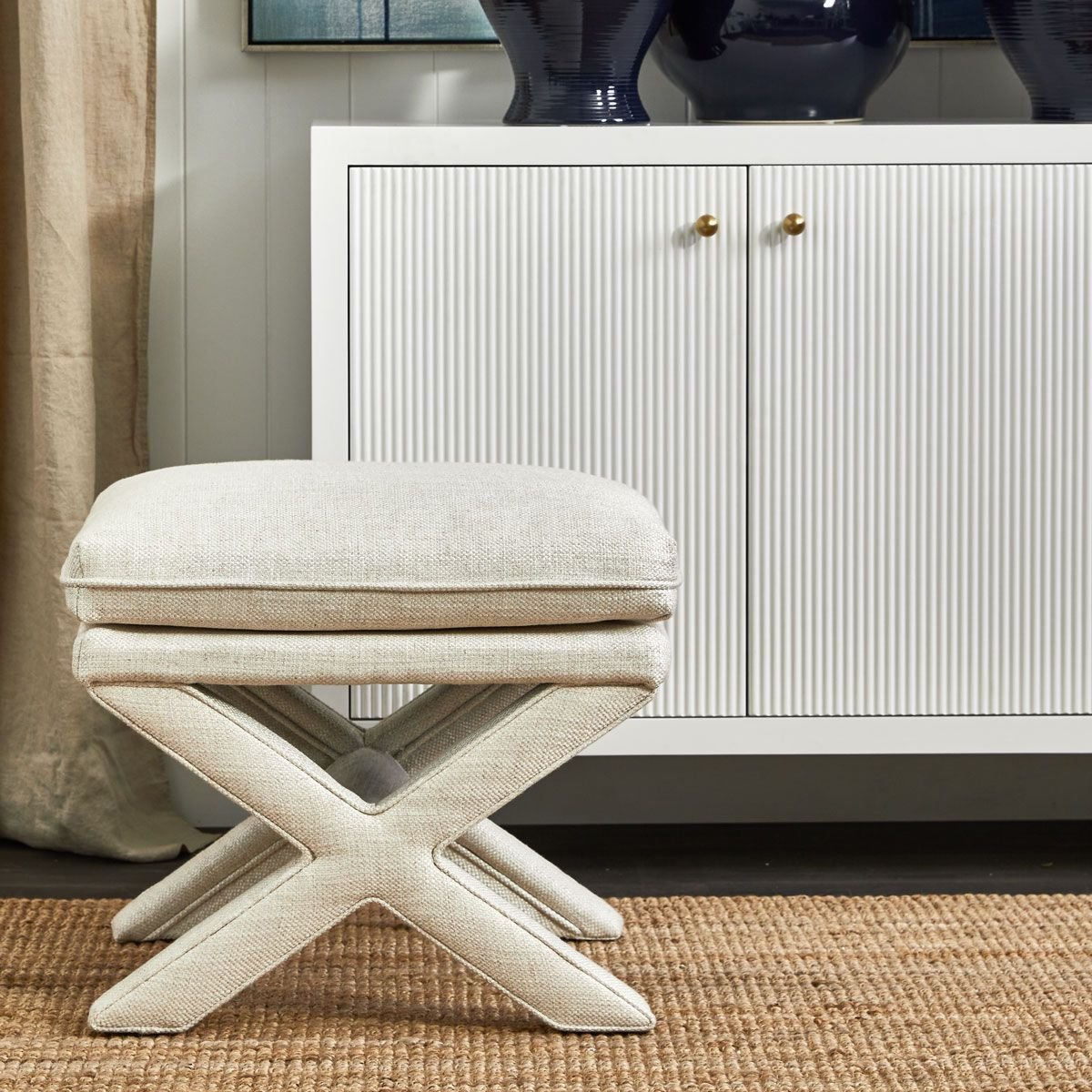 Stool - Linen Ottoman